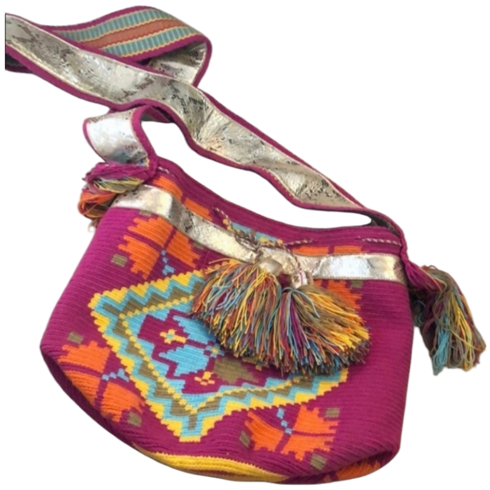 Handmade Colorful Festival Crossbody Bucket Bag – Boho Chic Travel Purse